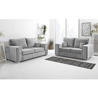 Sofa World Layla 3+2 Fullback Sofas in Silver