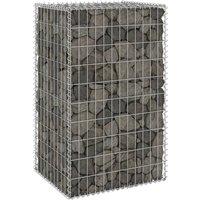 Berkfield Home Gabion Wall with Covers Galvanised Steel 60x50x100 cm in Silver | Size: 60 x 50 x 100 cm