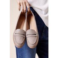 Dorothy Perkins Women's Lara Penny Loafers in Taupe | Size: 8