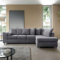 Abakus Direct Large Jumbo Cord Corner Sofa Right Hand in Grey