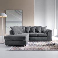 Abakus Direct Jumbo Cord Corner Sofa Left Hand in Grey
