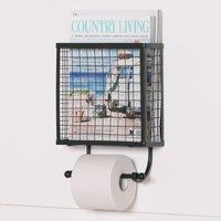 Glasstone Black Wire Toilet Roll & Magazine Holder