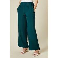 Dorothy Perkins Women's Elasticated Waist Straight Leg Trouser in Green | Size: 14