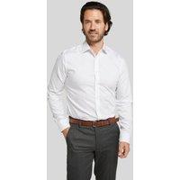 Double TWO Men's Tailored Fit White Non-Iron Pure Cotton Twill Shirt | Size: 17 inches