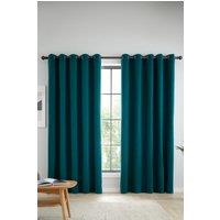 Catherine Lansfield 'Wilson' Blackout Thermal Eyelet Curtains in Green | Size: 117 cm width x 229 cm drop