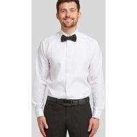 Double TWO Men's White Ribbed Piqu Evening Dress Shirt | Size: 23 inches