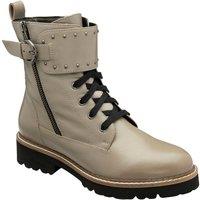 Lotus Women's 'Foster' Leather Ankle Boots in Beige | Size: 6