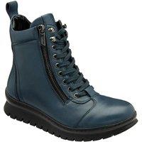 Lotus Women's 'Corsica' Leather Zip-Up Ankle Boots in Blue | Size: 7
