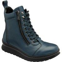 Lotus Women's 'Corsica' Leather Zip-Up Ankle Boots in Blue | Size: 6