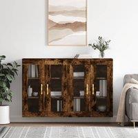 Wall Mounted Cabinets 2 pcs Smoked Oak Engineered Wood