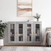 Berkfield Home Wall Mounted Cabinets 2 pcs Grey Sonoma Engineered Wood