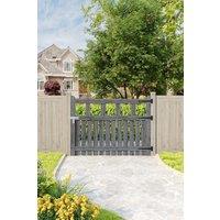 120x90cm Outdoor Wooden Grey Garden Gate Waterproof Treatment Border Fence Door