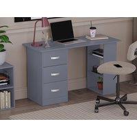 Home Discount Vida Designs Mason 3 Drawer With 3 Shelves Computer Desk Storage Office Study Gaming Table in Grey