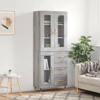 Berkfield Home Highboard Grey Sonoma 69.5x34x180 cm Engineered Wood