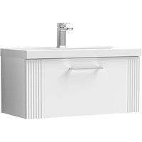 Balterley Wall Hung 1 Drawer Vanity Unit - Mid-Edge Basin 800mm, Satin White