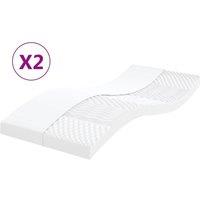 Berkfield Home Foam Mattresses 2 pcs White 90x190 cm 7-Zone Hardness 20 ILD