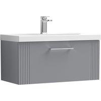 Balterley Wall Hung 1 Drawer Vanity Unit - Mid-Edge Basin 800mm, Satin Grey