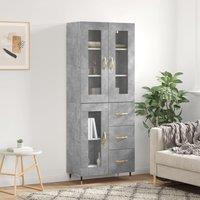 Berkfield Home Highboard Concrete Grey 69.5x34x180 cm Engineered Wood