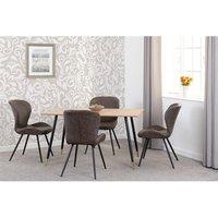 Seconique Hamilton Medium Dining Set with Quebec Chairs in Brown