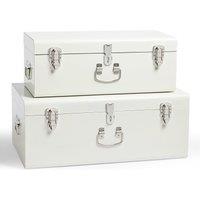 Beautify Set of 2 Stackable Bedroom Storage Trunks in Cream