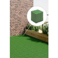 11Pcs Lush Green Artificial Grass Tiles