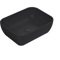 Balterley Square Countertop Vessel Basin for Bathroom, Black, 455 x 325 x 135 mm in Black
