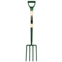 Pegdev Ergonomic Steel Garden Fork 30" Handle 1.8kg Weight 7.5" x 11.5" Blade Forged Durable in Dark Green