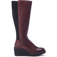 Moda In Pelle Women's 'Harpette' Leather Heeled Boots in Burgundy | Size: 5
