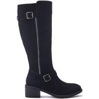 Moda In Pelle Women's 'Senlis' Suede Heeled Boots in Black | Size: 6
