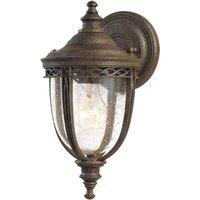 Netlighting English Bridle 1 Light Outdoor Small Wall Lantern Light British Bronze IP44 E27 in Brown