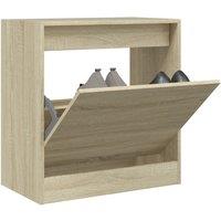 Berkfield Home Shoe Cabinet Sonoma Oak 60x34x63.5 cm Engineered Wood in Brown