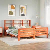 Bed Frame without Mattress Wax Brown 180x200 cm Super King Solid Wood Pine
