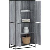 Berkfield Home Highboard Grey Sonoma 68x35x139 cm Engineered Wood | Size: 68 x 35 x 139 cm
