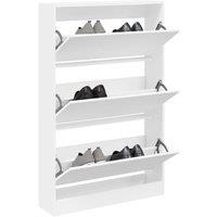 Shoe Cabinet White 80x21x125.5 cm Engineered Wood