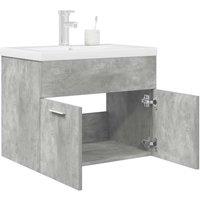Bathroom Sink Cabinet with Built-in Basin and Faucet Concrete Grey