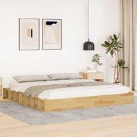 Bed Frame without Mattress 200x200 cm Solid Wood Oak