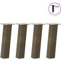 Berkfield Home Coffee Table Legs 4 pcs Natural Steel 42 cm Steel in Brown
