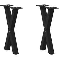 Berkfield Home Coffee Table Legs X-Shaped 2 pcs Black 38x(42-43) cm Steel
