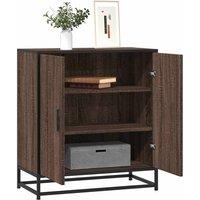 Berkfield Home Sideboard Brown Oak 68x35x76 cm Engineered Wood & Metal | Size: 68 x 35 x 76 cm