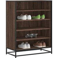 Berkfield Home Shoe Cabinet Brown Oak 75x38x97.5 cm Engineered Wood & Metal
