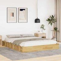 Berkfield Home Bed Frame without Mattress 140x200 cm Solid Wood Oak in Brown