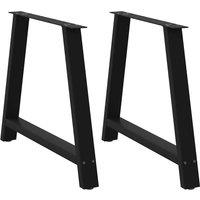 Berkfield Home Coffee Table Legs A-Shaped 2 pcs Black 90x(72-73) cm Steel in Black