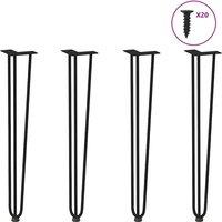 Berkfield Home Hairpin Table Legs 4 pcs Black 72 cm Solid Steel