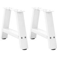 Berkfield Home Coffee Table Legs A-Shaped 2 pcs White 30x(30-31) cm Steel in White