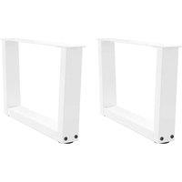 Dining Table Legs V-Shape 2 pcs White 50x(30-31.3) cm Steel