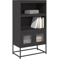 Berkfield Home Highboard Black 68x39x123 cm Steel | Size: 68 x 39 x 123 cm