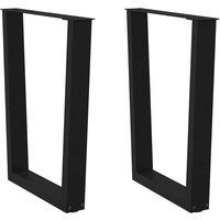 Berkfield Home Dining Table Legs V-Shape 2 pcs Black 70x(72-73.3) cm Steel