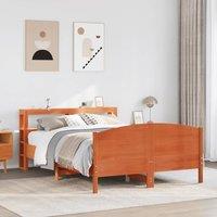 Bed Frame without Mattress Wax Brown 160x200 cm Solid Wood Pine