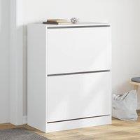 Berkfield Home Shoe Cabinet with 2 Flip-Drawers White 80x42x108 cm | Size: 80 x 42 x 108 cm