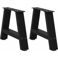 Berkfield Home Coffee Table Legs A-Shaped 2 pcs Black 50x(30-31) cm Steel in Black